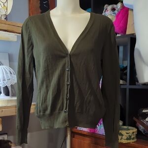 Jacob Deep Olive Button-Up Sweater